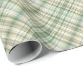 Papier Cadeau Motif vert de plaid (Coin rond)
