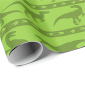 Papier Cadeau Motif vert de Raptor (Coin rond)