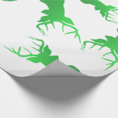 Papier Cadeau Motif vert de vacances de Noël de renne (Coin)