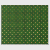 Papier Cadeau Motif vert d'or de trèfle (Plat)