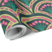 Papier Cadeau motif vert en forme de coque (Coin rond)