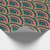 Papier Cadeau motif vert en forme de coque (Coin)