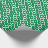 Papier Cadeau Motif Vert Et Blanc (Coin)