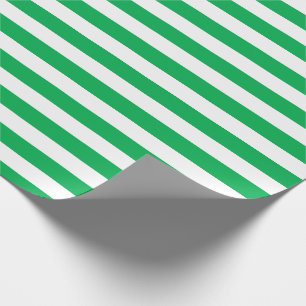 Papier Cadeau Motif vert et blanc de rayures