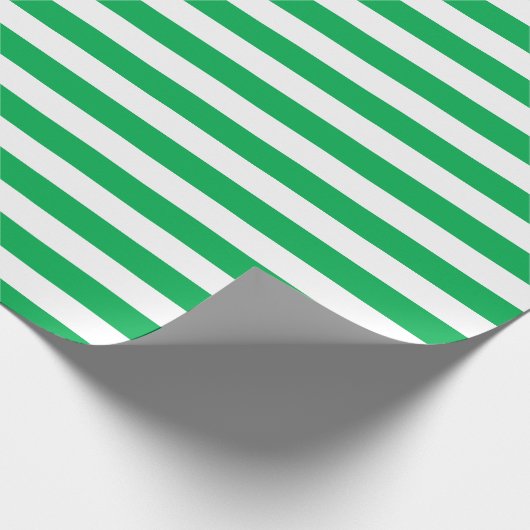 Papier Cadeau Motif vert et blanc de rayures (Coin)