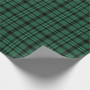 Papier Cadeau Motif vert et noir de plaid