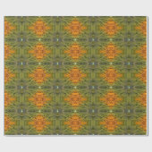Papier Cadeau Motif vert et orange (Plat)