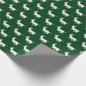 Papier Cadeau Motif vert-foncé et blanc de renne (Coin)