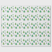 Papier Cadeau motif vert forêt. (Plat)