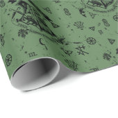 Papier Cadeau Motif vert HOGWARTS™ (Coin rond)
