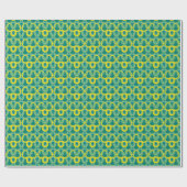 Papier Cadeau motif vert jaune géométrique Abstrait (Plat)