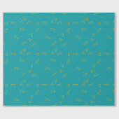 Papier cadeau Motif vert Lignes & Carré (Plat)