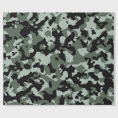 Papier Cadeau Motif vert militaire de camouflage (Plat)