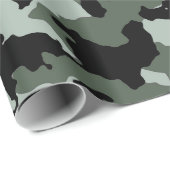 Papier Cadeau Motif vert militaire de camouflage (Coin rond)
