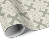 Papier Cadeau Motif vert Sage (Coin rond)