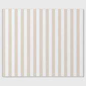 Papier Cadeau Motif vertical beige et blanc (Plat)