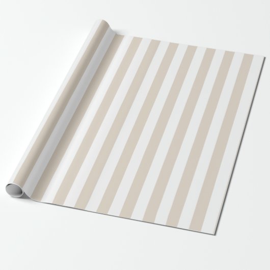 Papier Cadeau Motif vertical beige et blanc (Déroulé)