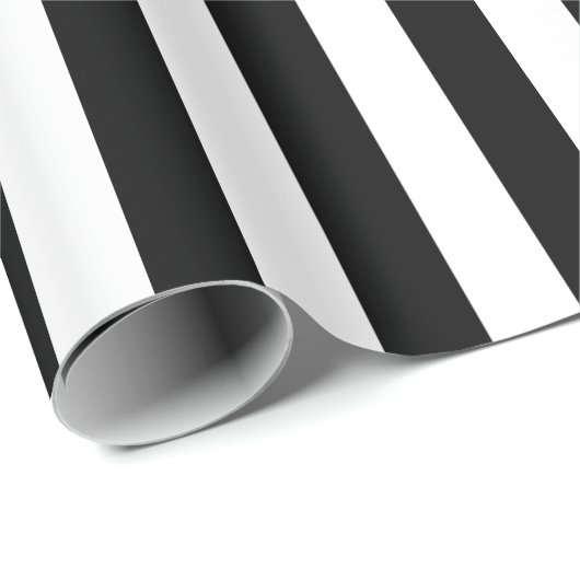 Papier Cadeau Motif vertical en noir et blanc (Coin rond)