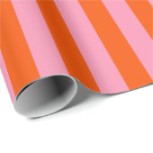 Papier Cadeau Motif vertical en rouge orange et rose (Coin rond)