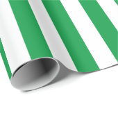 Papier Cadeau Motif vertical en vert et blanc (Coin rond)