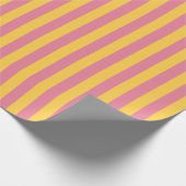 Papier Cadeau Motif vertical vibrant rose et jaune (Coin)