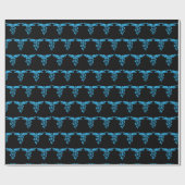 Papier Cadeau Motif Vétérinaire Bleu Et Noir Caduceus (Plat)