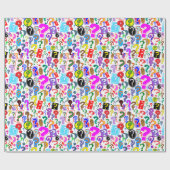 Papier Cadeau Motif vibrant d'amusement des points (Plat)