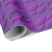 Papier Cadeau Motif vibrant de feuille Magenta (Coin rond)