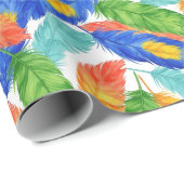 Papier Cadeau Motif vibrant de plume à l'aquarelle — Art abstrai (Coin rond)
