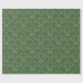 Papier Cadeau Motif victorien vert-foncé de style de fleur (Plat)