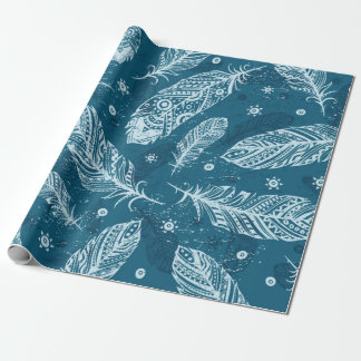 Papier Cadeau Motif vintage bleu