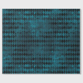 Papier Cadeau Motif vintage Blue & Black Harlequin (Plat)