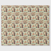 Papier Cadeau Motif vintage Cute Owl (Plat)