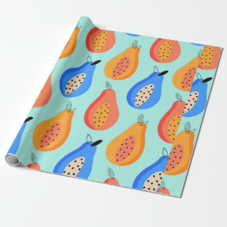 Papier Cadeau motif vintage. De mignons agrumes d'été. illustr