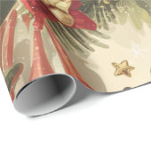 Papier Cadeau Motif Vintage de Noël (Coin rond)