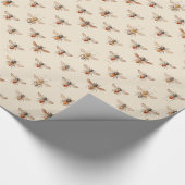 Papier Cadeau Motif vintage d'illustration d'abeille (Coin)