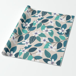 Papier Cadeau motif vintage fleuri sans couture. Beau blanc f