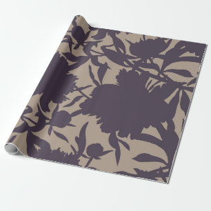 Papier Cadeau motif vintage fleuri sans couture. Silhouettes fab