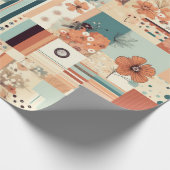 Papier Cadeau Motif vintage Floral & Caméra (4) (Coin)