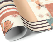 Papier Cadeau Motif vintage Floral & Caméra (4) (Coin rond)