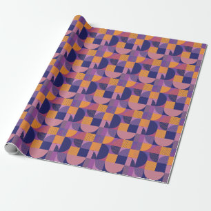 Papier Cadeau Motif Vintage géométrique multicolore Abstrait