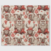 Papier Cadeau Motif vintage Krampus (Plat)