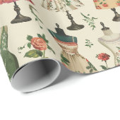 Papier Cadeau Motif vintage Mannequins (Coin rond)