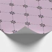 Papier Cadeau Motif Vintage Mauve et Noir (Coin)