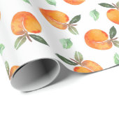 Papier Cadeau Motif vintage Peach (Coin rond)