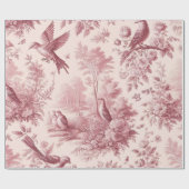 Papier Cadeau Motif Vintage rose toile (Plat)