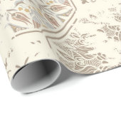 Papier Cadeau Motif vintage transparent avec effet attriti (Coin rond)