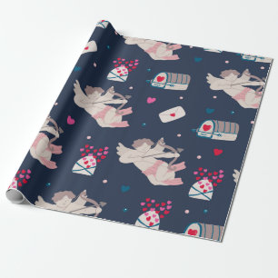 Papier Cadeau Motif vintage transparent avec lov boîtes aux lett