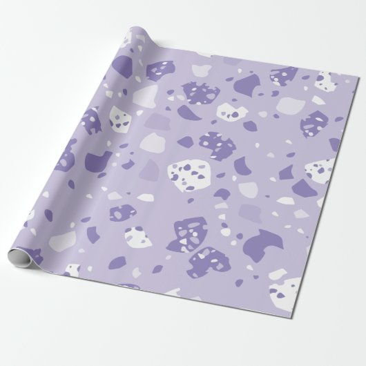 Papier Cadeau Motif violet abstrait minimal (Déroulé)