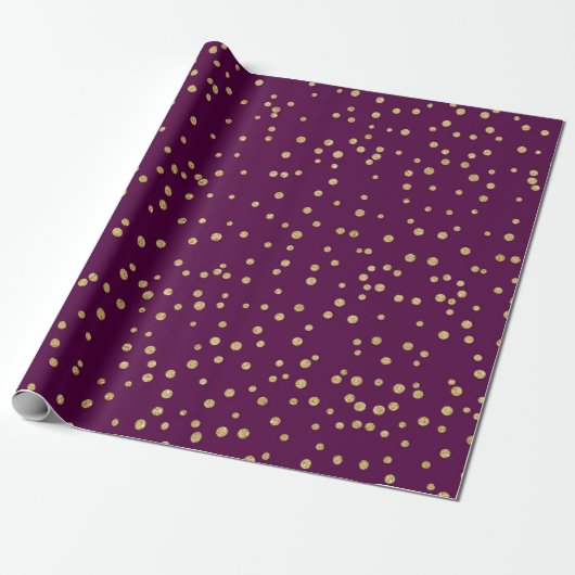 Papier Cadeau Motif violet/or (Déroulé)